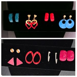 Vintage 80s/90s Costume Earrings LOT of 9 pairs